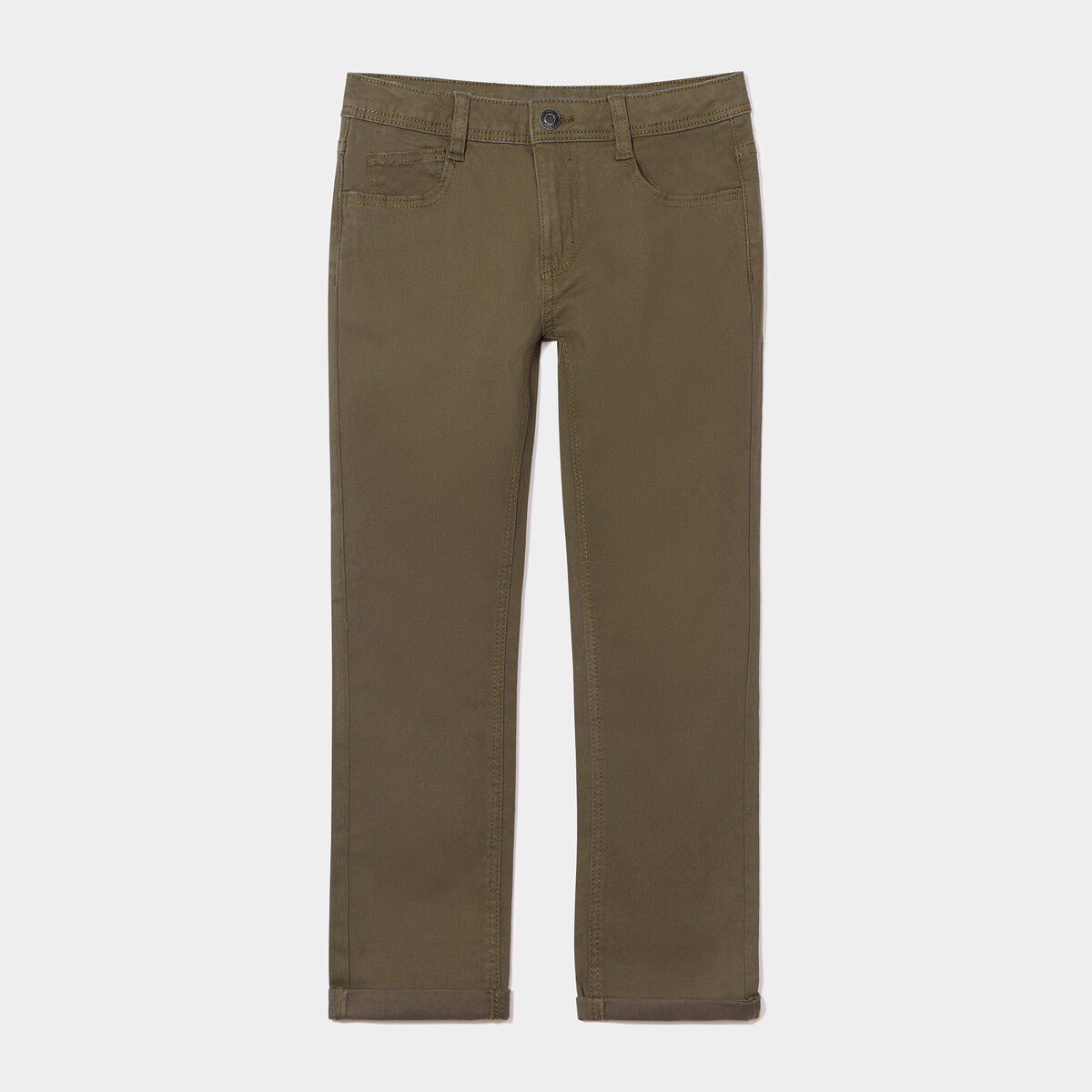 Pantalon regular avec poches vert kaki garçon