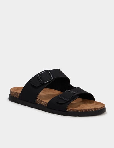 Sandales &agrave; boucles noir homme
