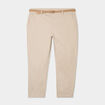 Pantalon chino taille haute coton beige femme grande taille