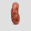 Mules compensées en cuir Liberto marron femme