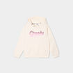 Sweat &agrave; capuche hoodie &agrave; logo creme fille