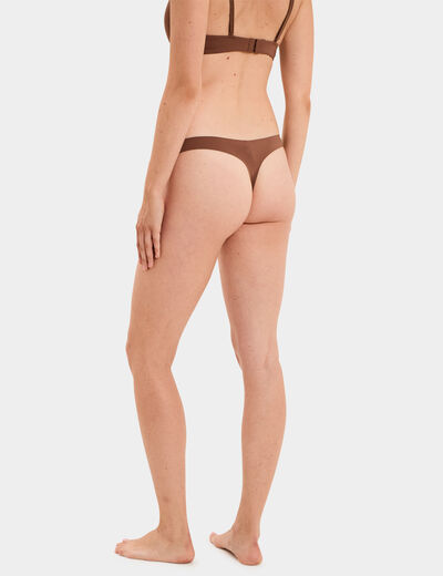 String microfibre sans coutures marron femme