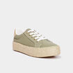 Tennis basses toile plateformes vert kaki femme