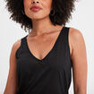 Débardeur col en V noir femme