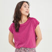 T-shirt manches courtes effet macramé violet femme