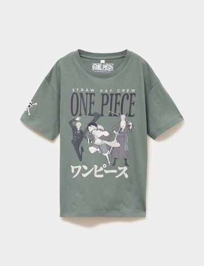 T-shirt manches courtes One Piece vert gar&ccedil;on