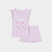 Ensemble pyjama short à volants parme fille