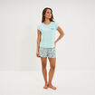 Ensemble pyjama short et t-shirt ecru femme
