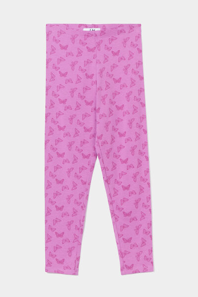 Legging élastiqué taille standard mauve fille