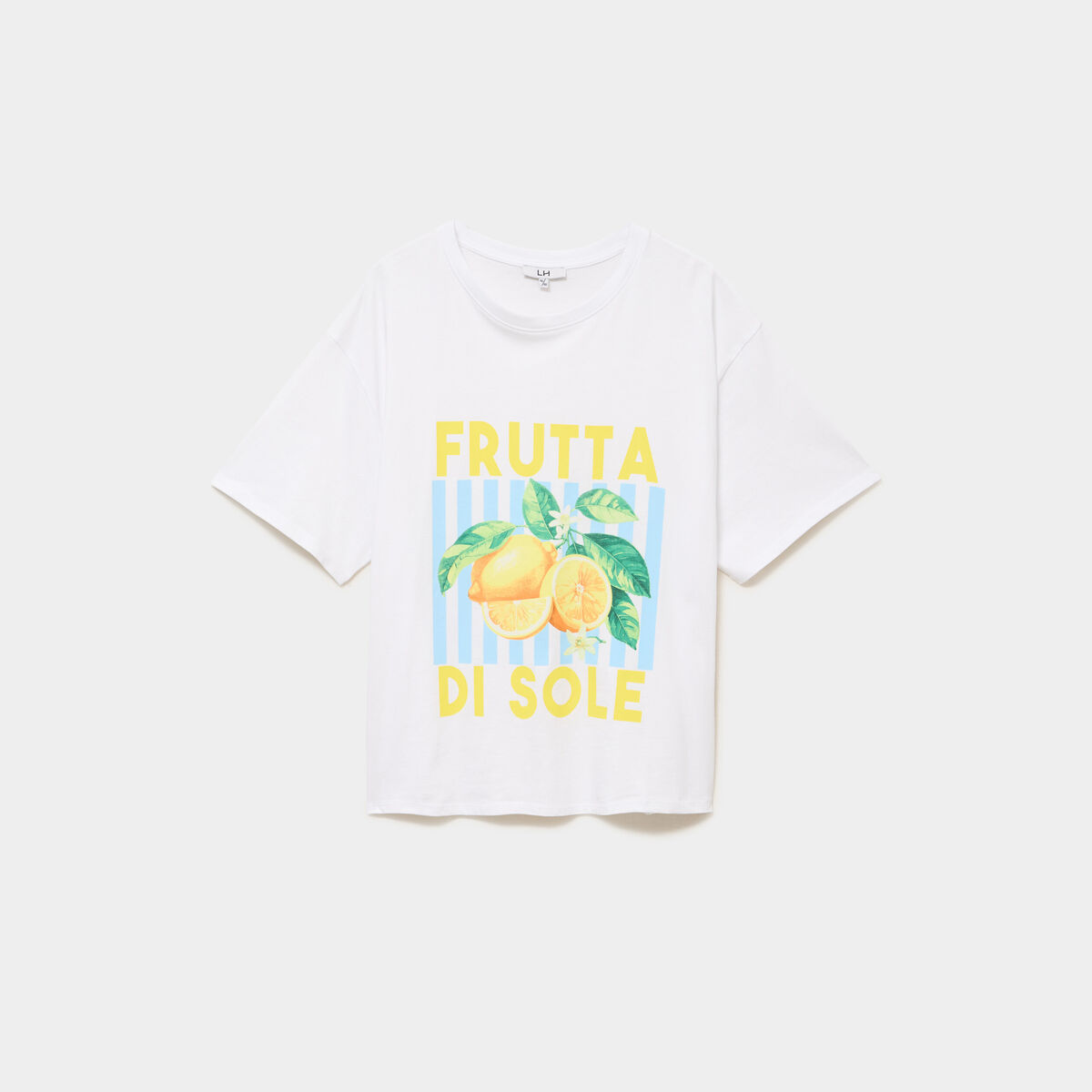 T-shirt avec manches courtes droit coton blanc femme grande taille