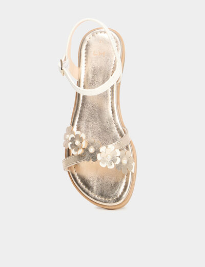 Sandales brides à fleurs blanc fille
