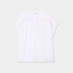 Blouse droite gaze de coton col tunisien blanc femme grande taille