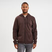 Sweat zippé molleton à capuche marron foncé homme