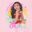 T-shirt nou&eacute; col rond coton Vaiana rose fille