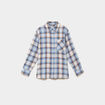 Chemise manches longues coton bleu femme