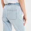 Jeans droit cropped taille &eacute;lastiqu&eacute;e denim triple stone femme