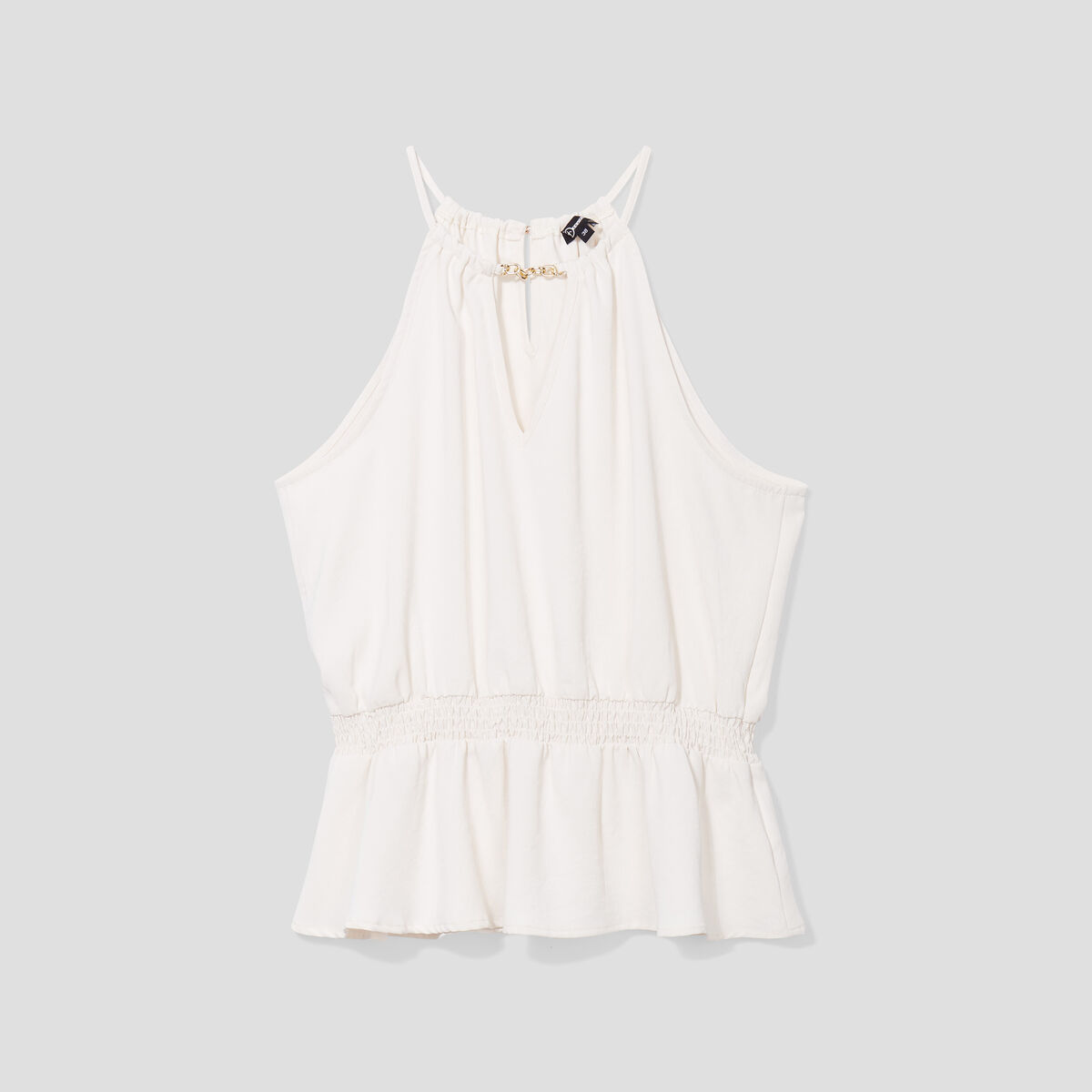 Blouse col avec chaîne Mosquitos blanc femme