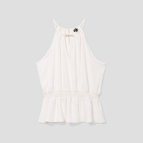 Blouse col avec chaîne Mosquitos blanc femme