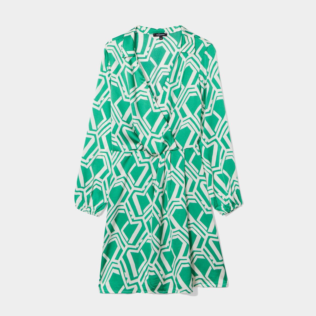 Robe courte trapèze satin Mosquitos vert menthe femme