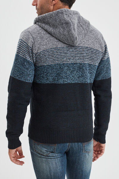 Gilet zippé doublé à capuche Creeks bleu marine homme