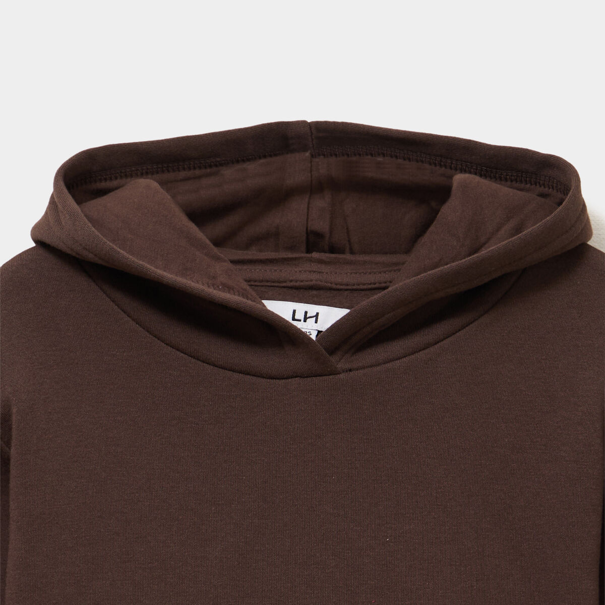 Sweat &agrave; capuche hoodie relax molleton marron fonc&eacute; fille