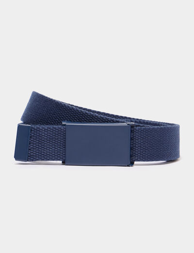 Ceinture fine effet toile bleu marine gar&ccedil;on