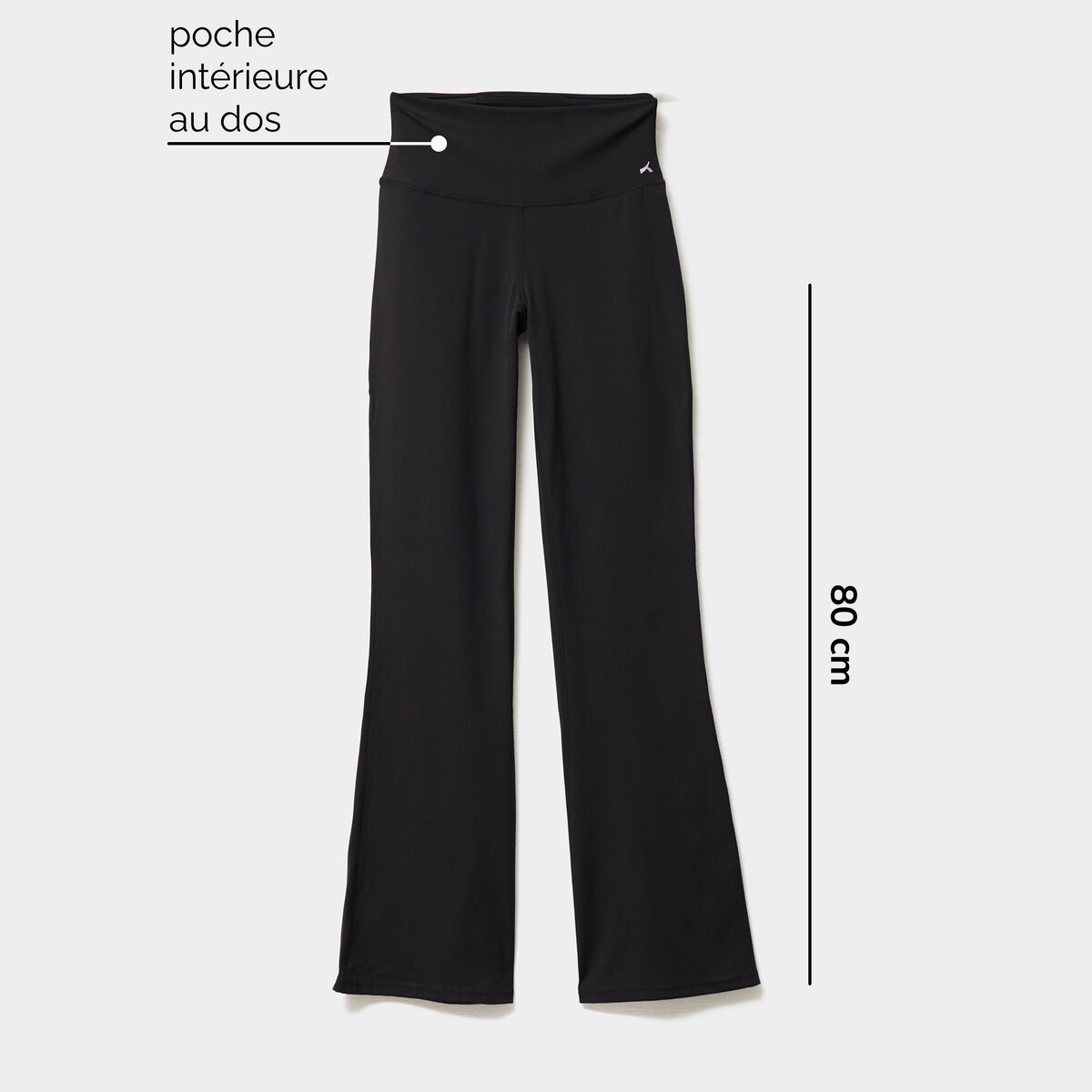 Legging de sport flare taille haute noir femme