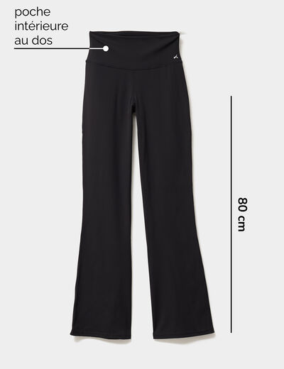 Legging de sport flare taille haute noir femme