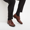 Derbies en cuir avec lacets marron foncé homme
