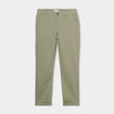 Pantalon chino droit stretch retroussé vert kaki homme