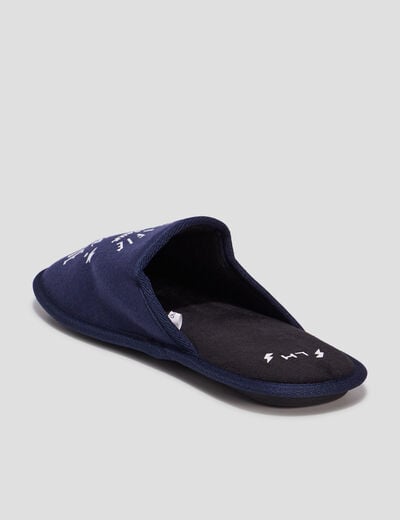 Chaussons mules meilleur papa bleu homme