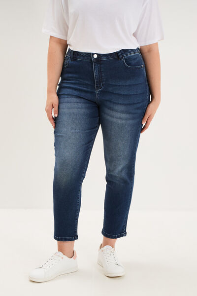 Jean slim taille haute bleu femme grande taille