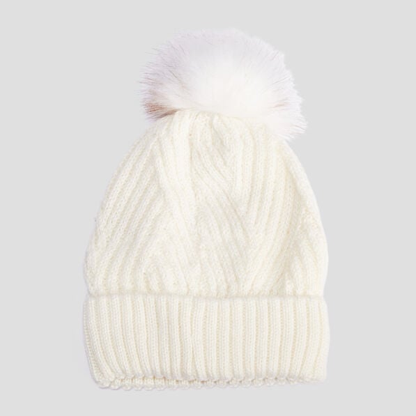 bonnet a pompon ivoire femme Bonnet à pompon ivoire femme