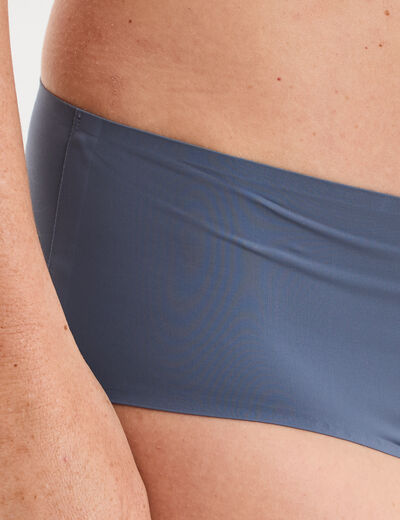 Shorty microfibre sans coutures bleu gris femme
