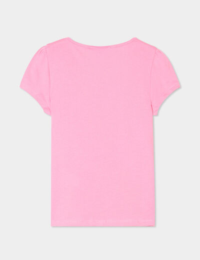 Ensemble pyjama short et t-shirt coton rose clair fille