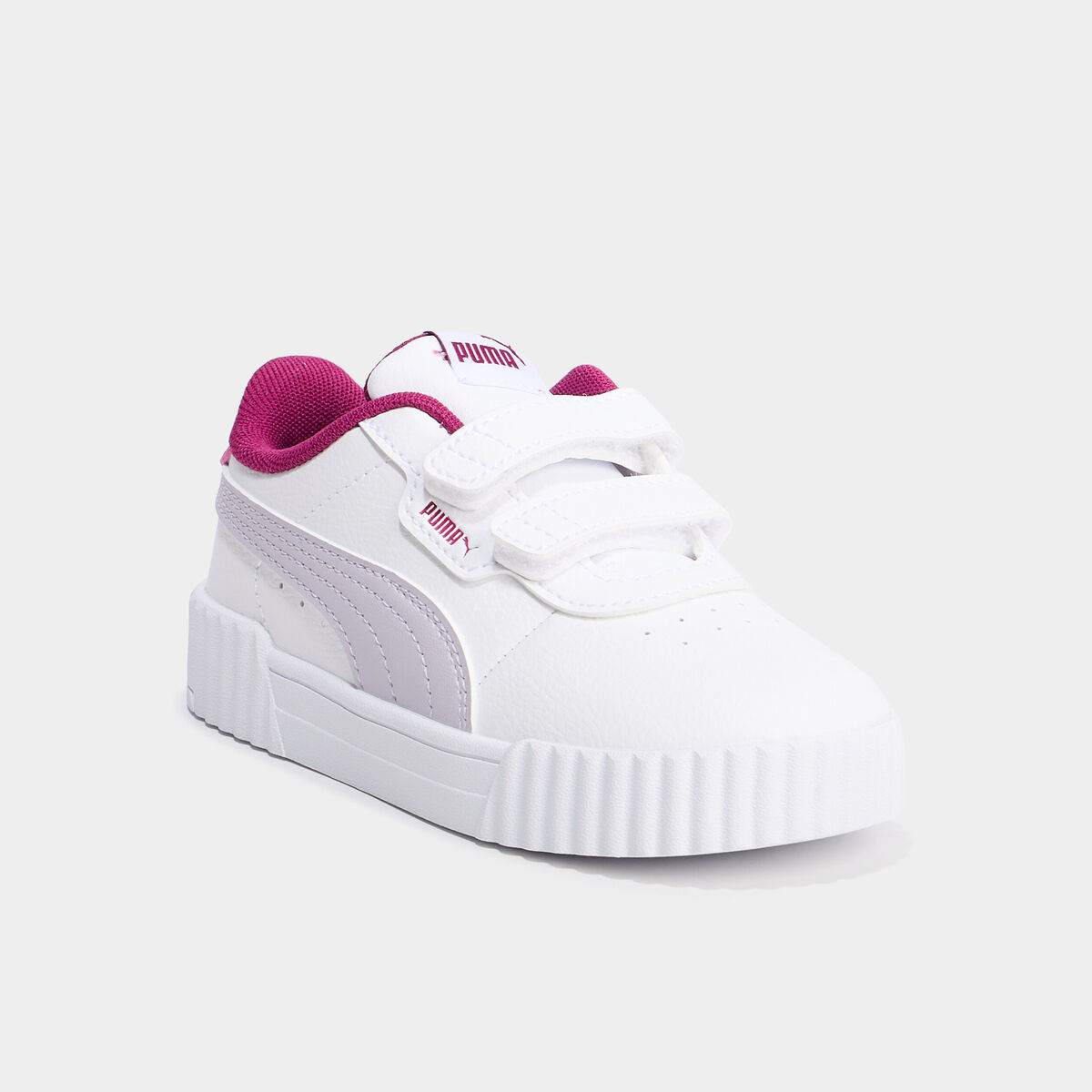 Tennis basses à scratchs Puma Carina violet fille