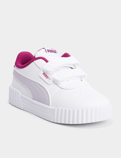 Tennis basses à scratchs Puma Carina violet fille