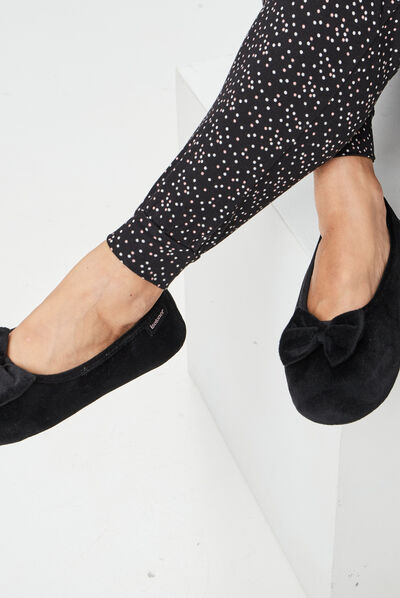 Chaussons ballerines Isotoner noir femme