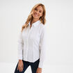 Chemise cintrée manches longues blanc femme