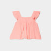Ensemble 2 pièces gaze de coton rose corail bébé fille