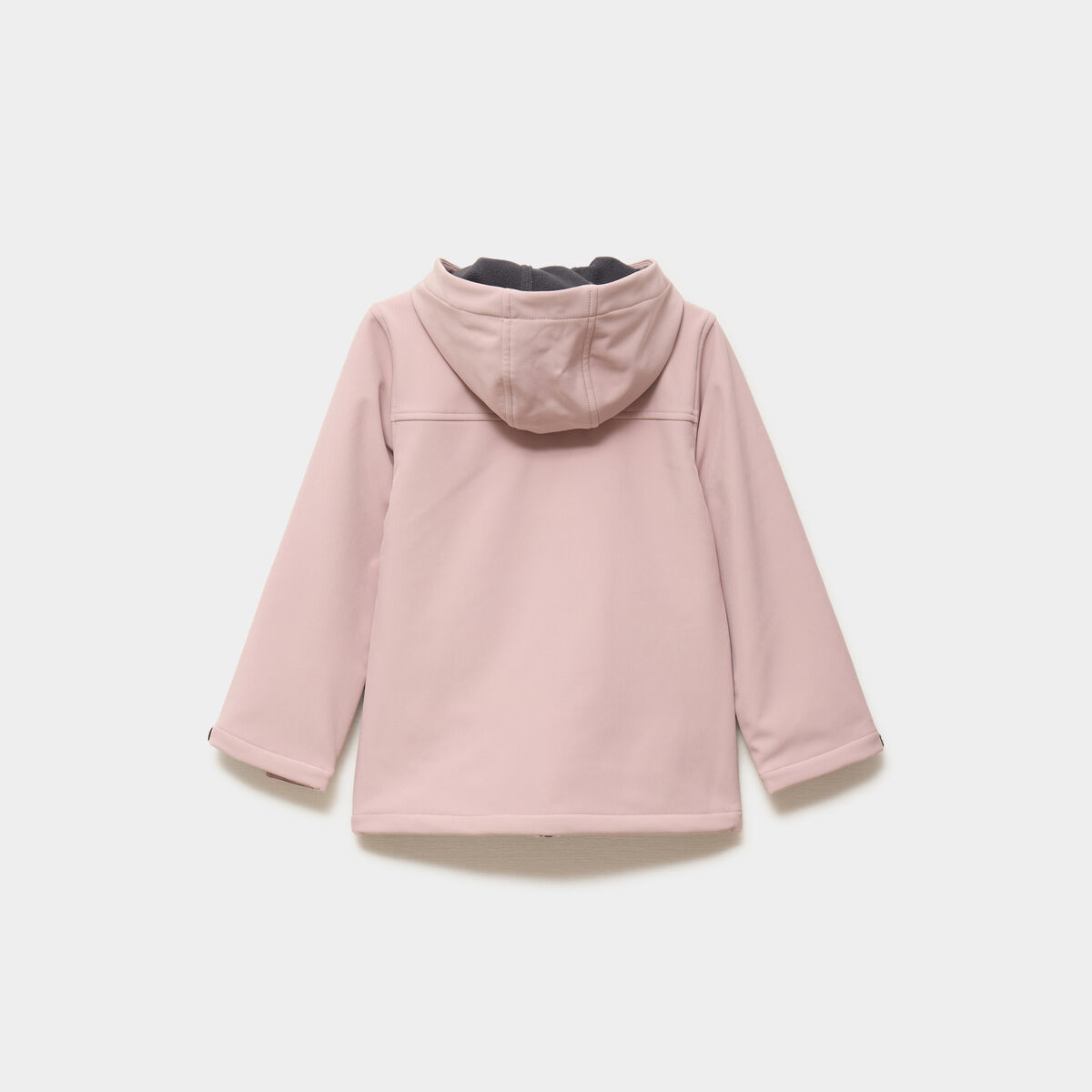 Blouson fourr&eacute; d&eacute;perlant &agrave; capuche rose poudr&eacute;e fille
