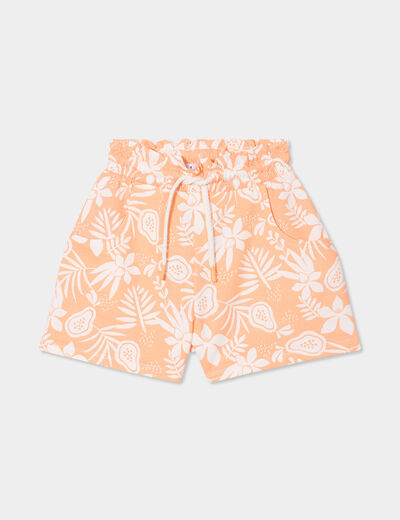 Short jogging slouchy orange fille