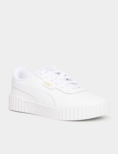 Tennis basses à lacets en cuir Puma blanc femme