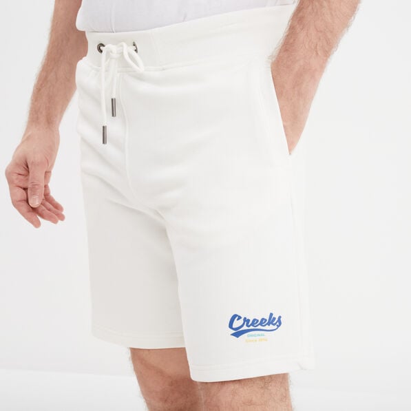 short de jogging droit creeks blanc homme Short de jogging droit Creeks blanc homme