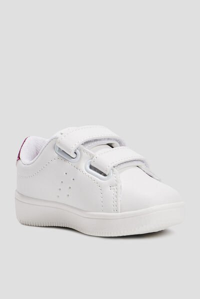Tennis à scratch blanc bébé fille