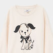 Sweat col rond manches longues creme fille