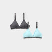 Lot 2 brassières forme triangle coton bleu turquoise fille