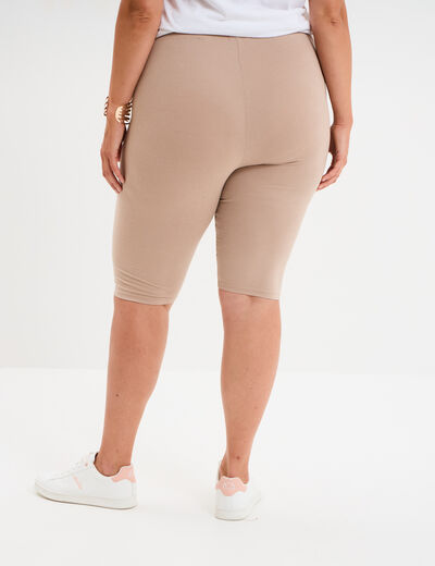 Legging court cycliste coton sable femme grande taille