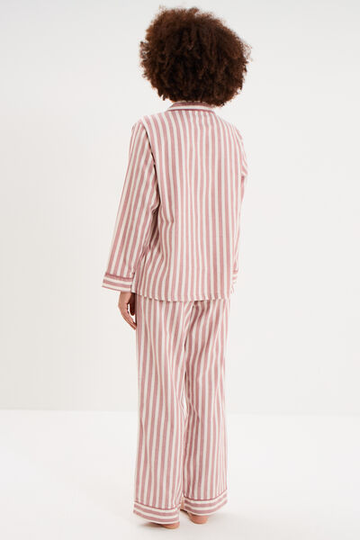 Ensemble pyjama chemise manches longues rose nude femme