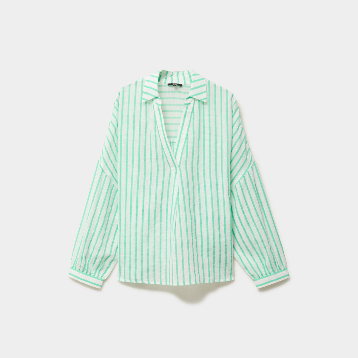Blouse manches longues ample coton blanc femme
